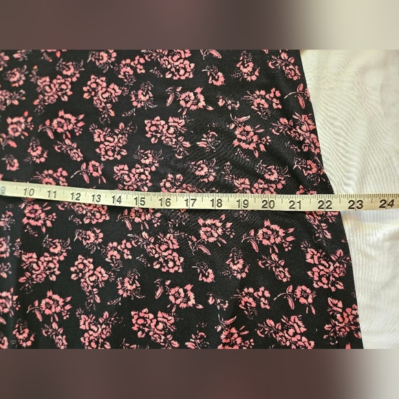 Joe Boxer Womens Black And Pink Floral Short Sleeve Short Dress Size Large - Picture 9 of 12